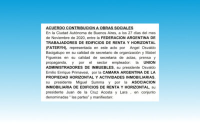 Se renueva el acuerdo por la contribución solidaria a obras sociales